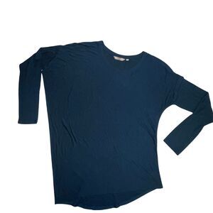 Athleta Shirt Womens Medium Teal Asymmetrical Long Sleeve Athleisure Sporty Top